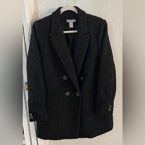 HM black boucle blazer - Picture 1 of 4